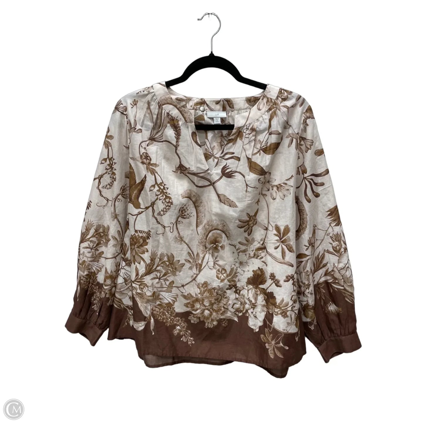 Top Long Sleeve By J. Jill In Floral Print, Size: M