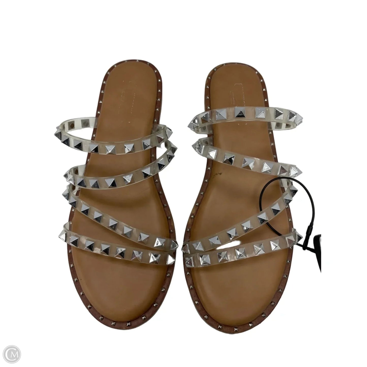 Sandals Flats By Cushionaire In Silver, Size: 8
