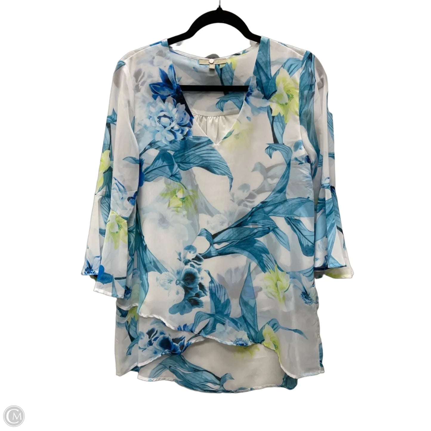 Tunic Long Sleeve By Joan Vass In Floral Print, Size: M
