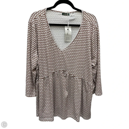 Top Short Sleeve By Cme In Geometric Pattern, Size: 3x