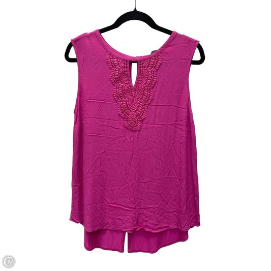 Top Sleeveless By Grace Elements In Pink, Size: L