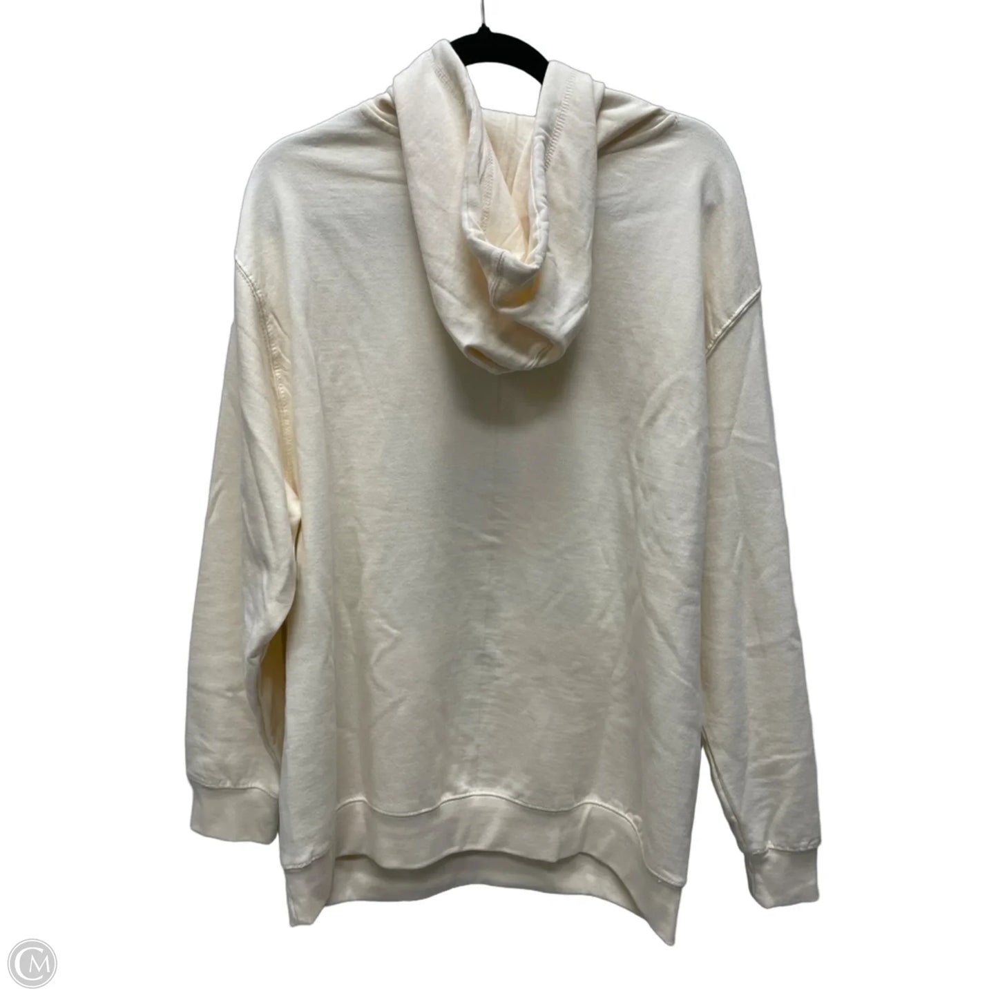 Sweatshirt Hoodie By Clothes Mentor In Cream, Size: L