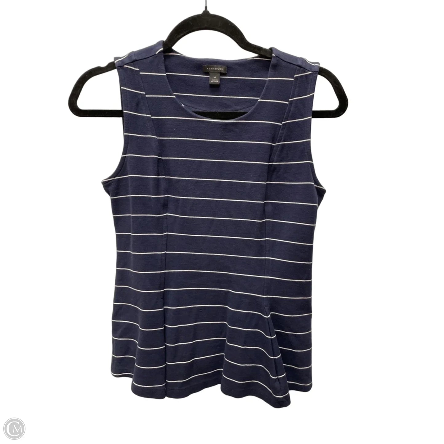 Top Sleeveless By Ann Taylor In Striped Pattern, Size: Xs