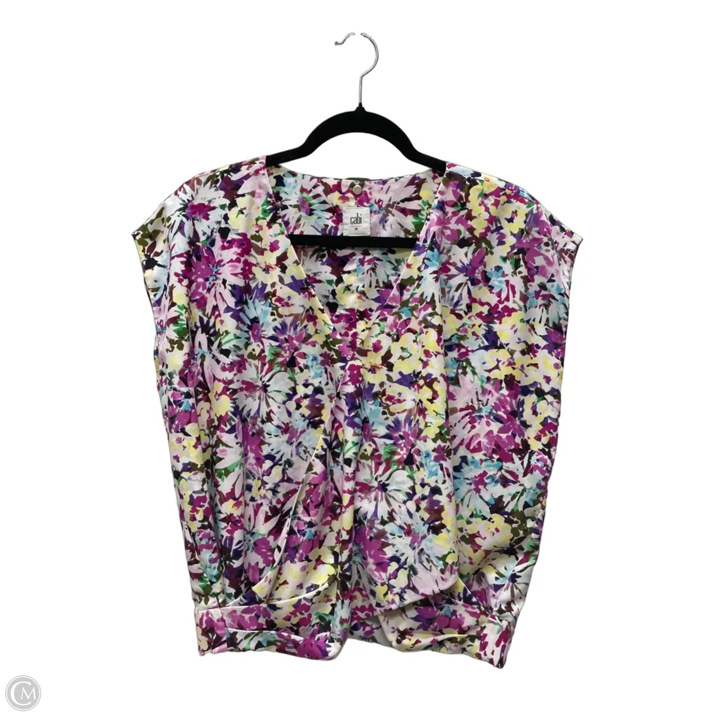 Top Sleeveless By Cabi In Floral Print, Size: M