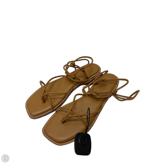 Sandals Flats By Cushionaire In Brown, Size: 9.5