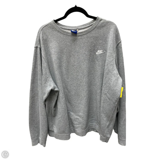 Sweatshirt Crewneck By Nike In Grey, Size: 2x