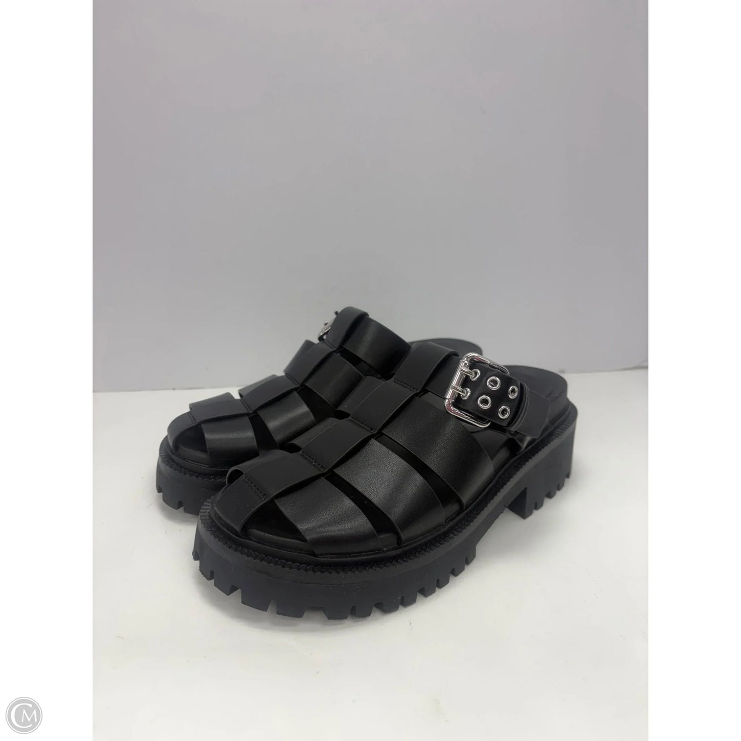 Sandals Heels Block By No Boundaries In Black, Size: 7
