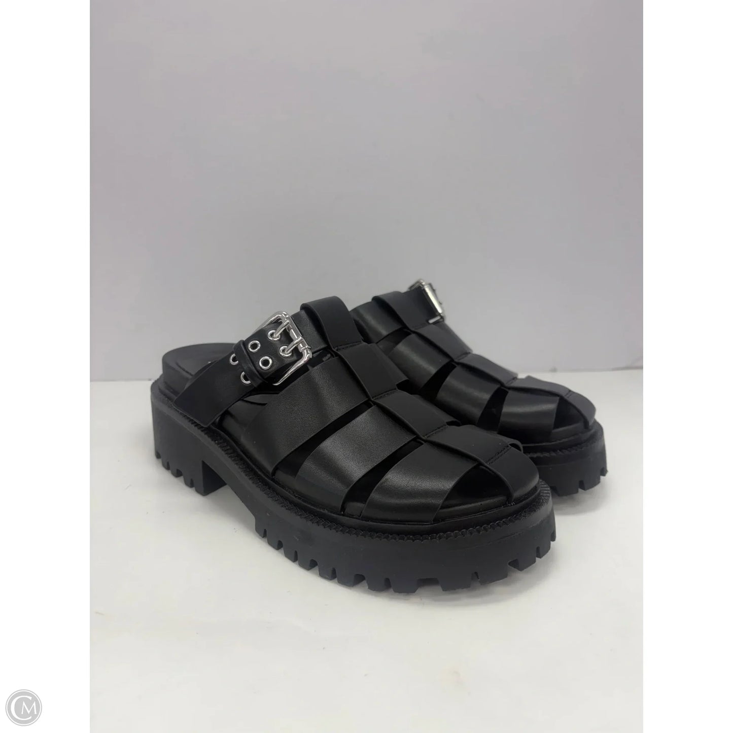 Sandals Heels Block By No Boundaries In Black, Size: 7