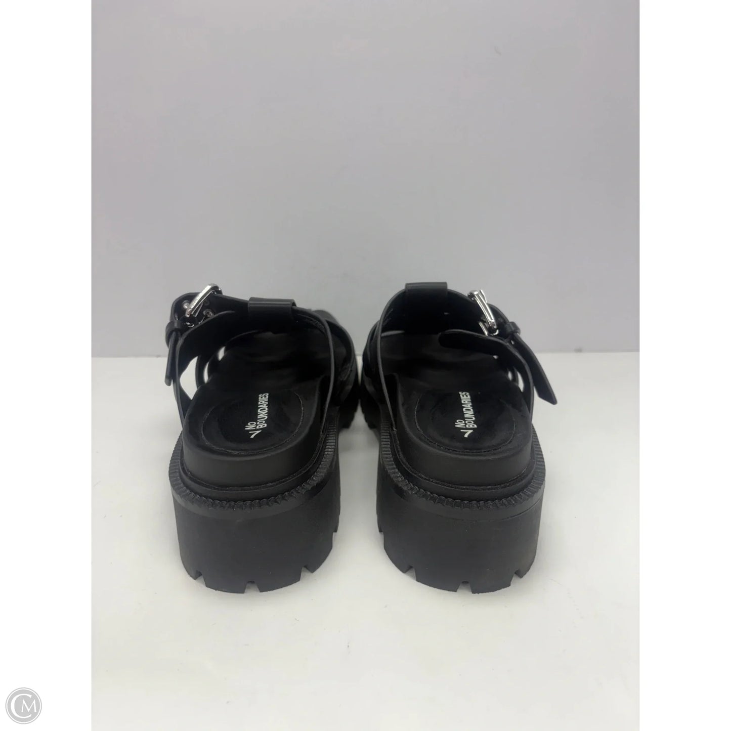 Sandals Heels Block By No Boundaries In Black, Size: 7