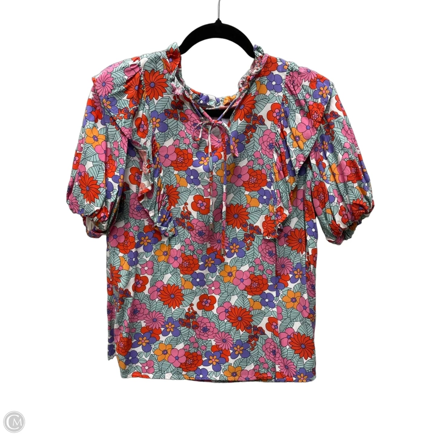 Top Short Sleeve By Sts Blue In Floral Print, Size: S