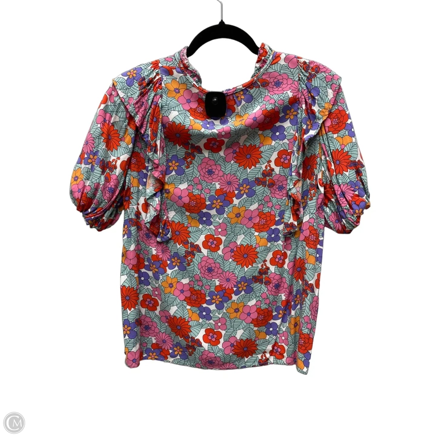 Top Short Sleeve By Sts Blue In Floral Print, Size: S