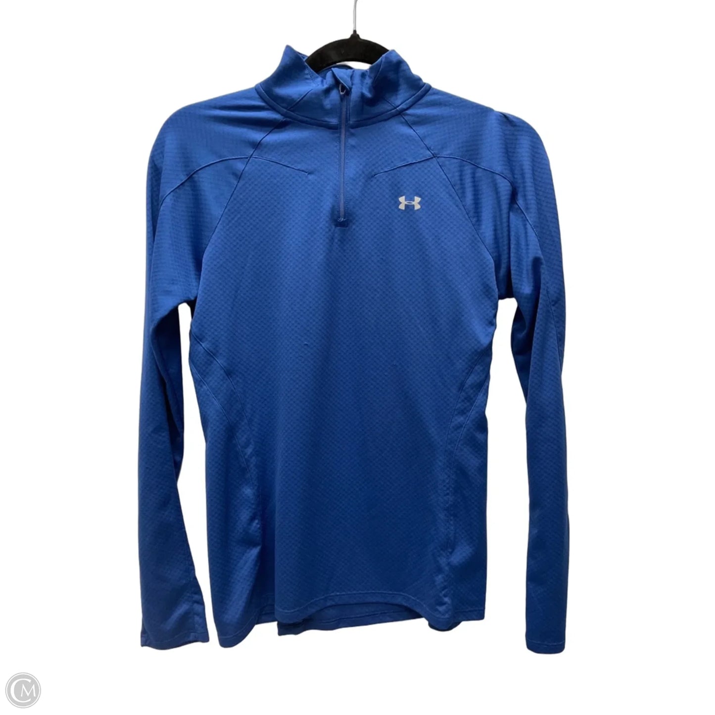 Athletic Top Long Sleeve Collar By Under Armour In Blue, Size: S