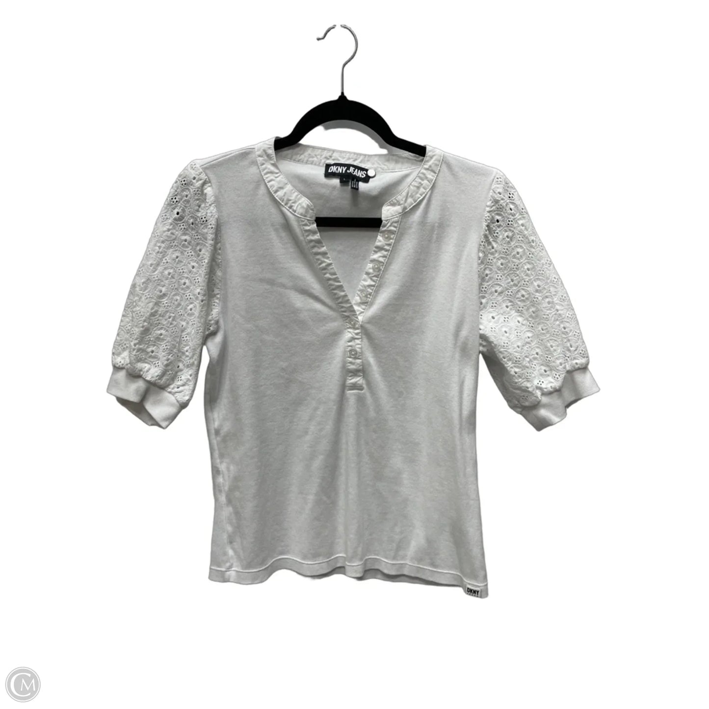 Top Short Sleeve By Dkny In White, Size: L