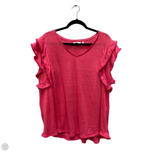 Top Short Sleeve By Chicos In Pink, Size: 2x