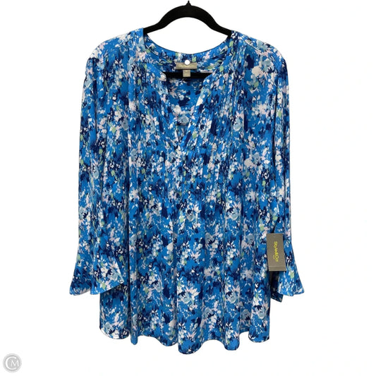 Blouse Long Sleeve By Style And Company In Multi-colored, Size: 3x