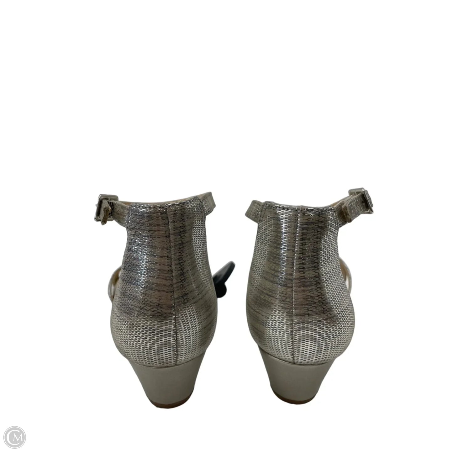 Sandals Heels Wedge By Alex Marie In Silver, Size: 7.5