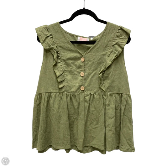 Top Sleeveless By Clothes Mentor In Green, Size: L
