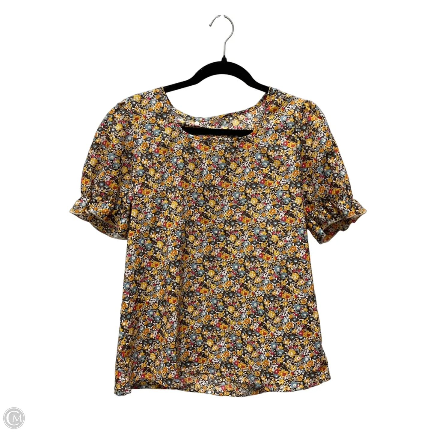 Top Short Sleeve By Clothes Mentor In Floral Print, Size: M
