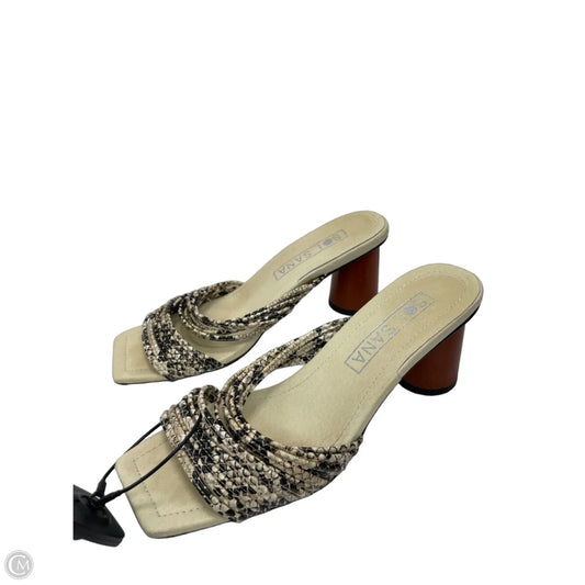 Sandals Heels Block By Cmb In Snakeskin Print, Size: 6