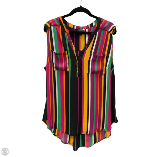 Blouse Sleeveless By Torrid In Striped Pattern, Size: 2x