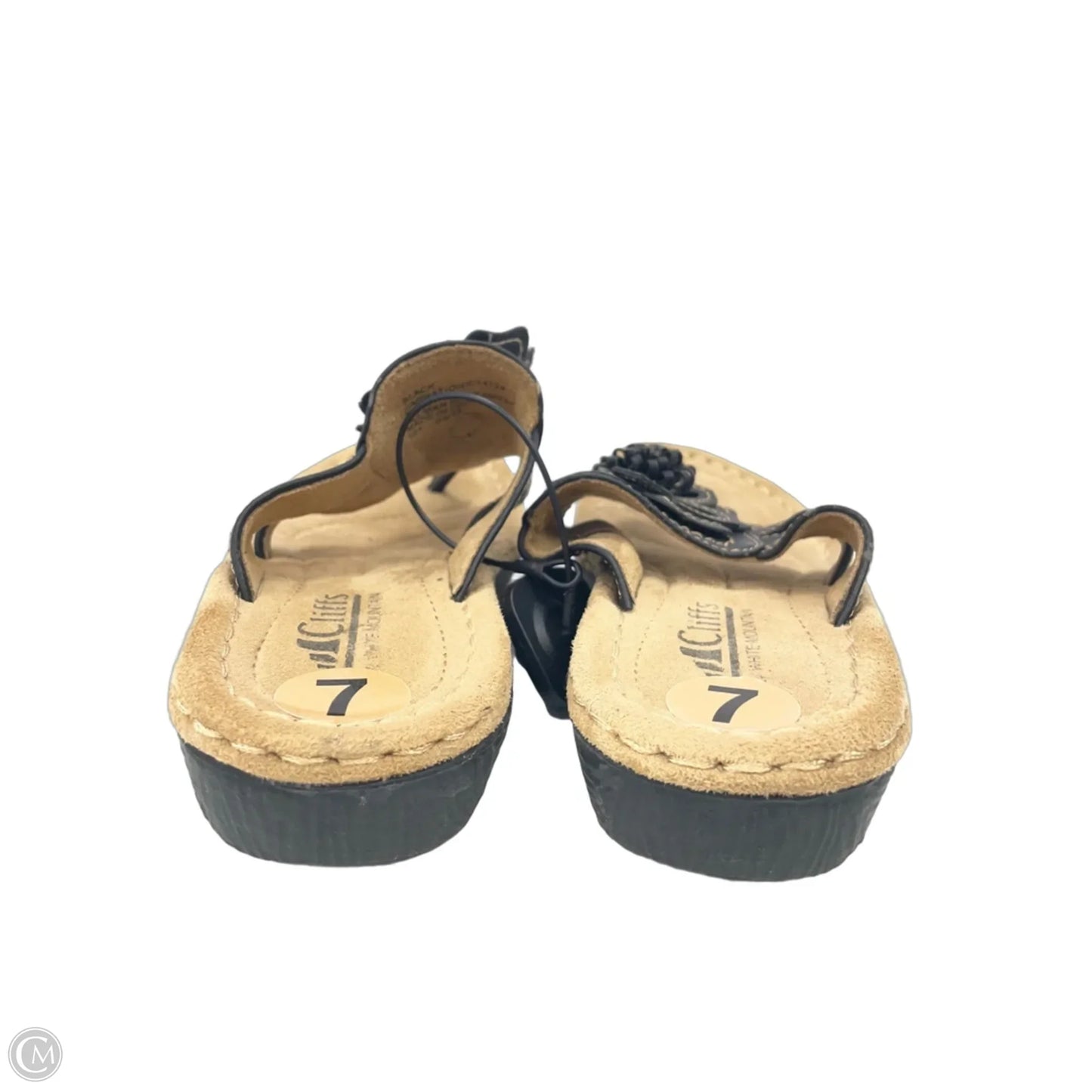 Sandals Heels Wedge By White Mountain In Black & Brown, Size: 7
