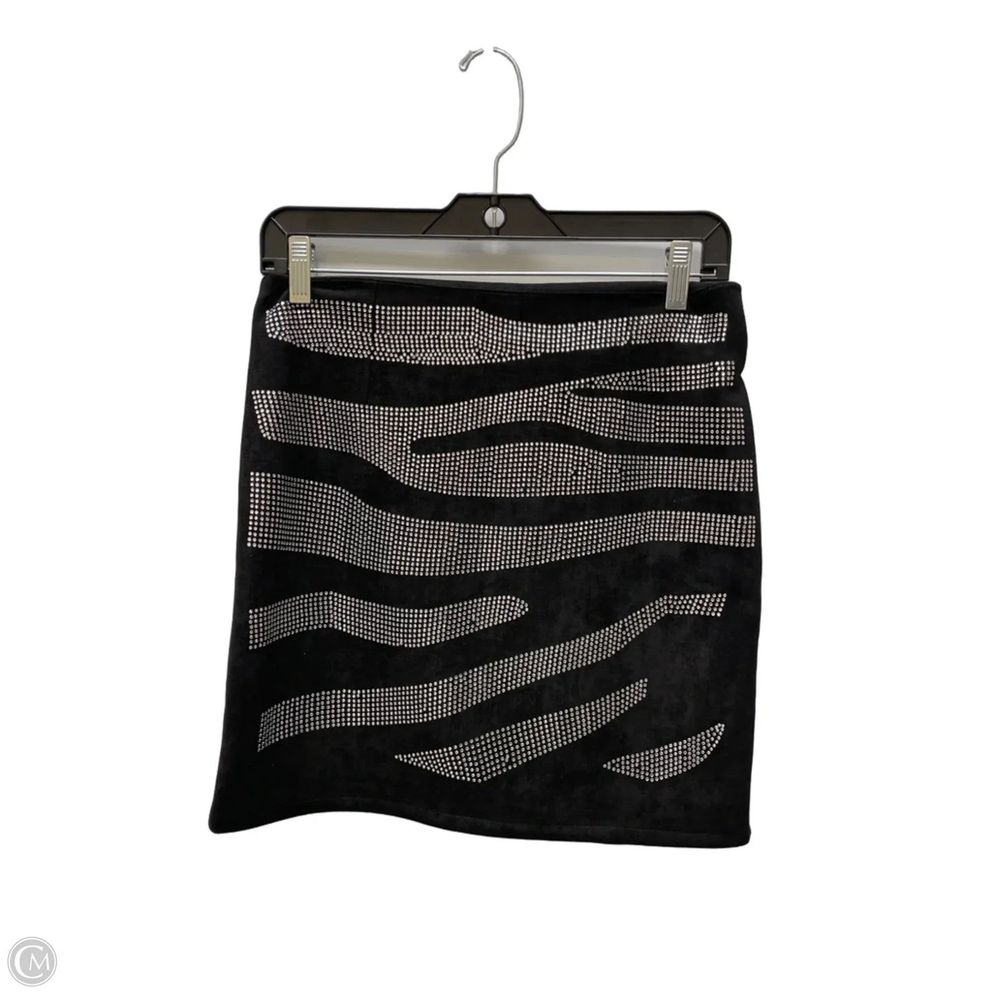 Skirt Mini & Short By Akira In Black & Silver, Size: 8