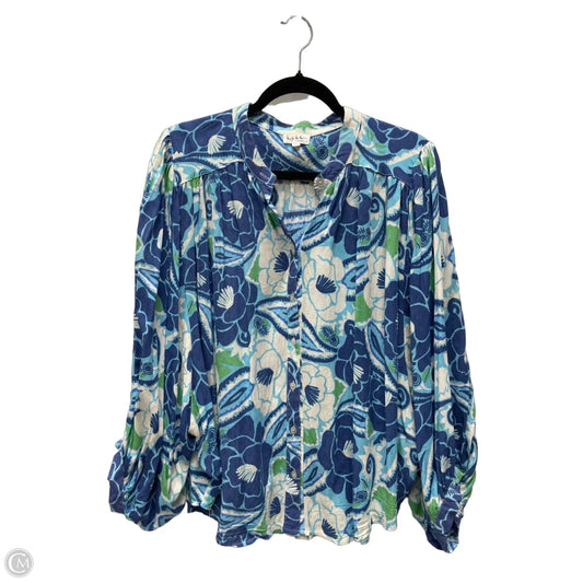 Top 3/4 Sleeve By Nicole Miller In Floral Print, Size: S