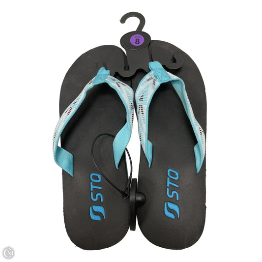 Sandals Flip Flops By Clothes Mentor In Black & Blue, Size: 8