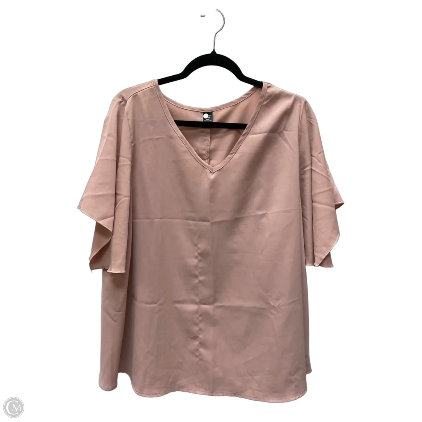 Blouse Short Sleeve By Shein In Pink, Size: 1x