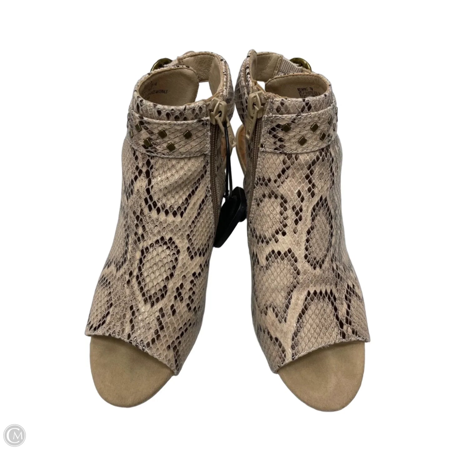 Sandals Heels Block By Bare Traps In Snakeskin Print, Size: 7