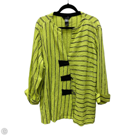 Top 3/4 Sleeve By Ali Miles In Striped Pattern, Size: 2x