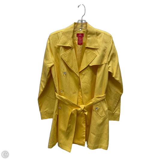 Coat Luxury Designer By Oscar De La Renta In Yellow, Size: M