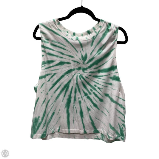 Top Sleeveless By Sage In Green & White, Size: L