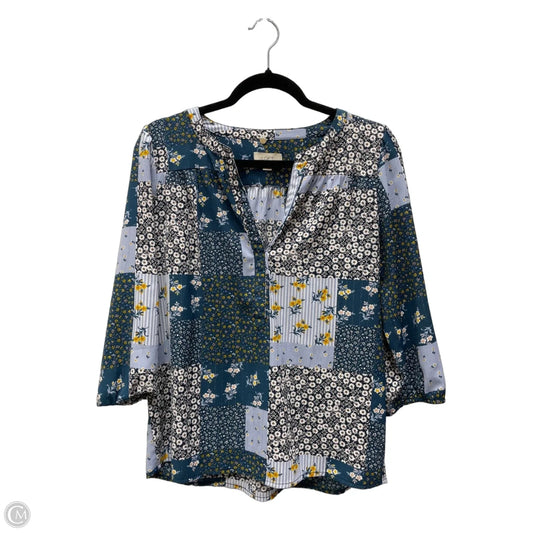 Blouse 3/4 Sleeve By Loft In Floral Print, Size: Xs