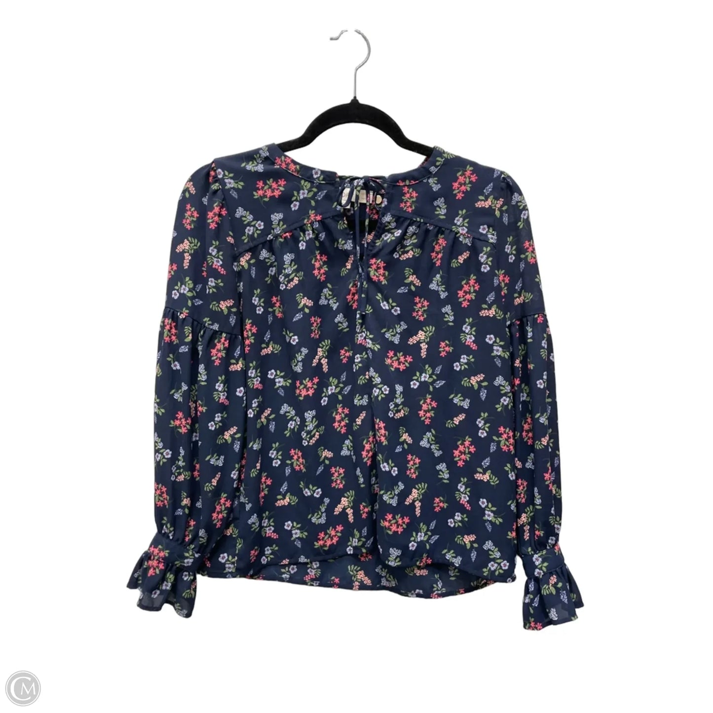 Blouse Long Sleeve By Loft In Floral Print, Size: Xs