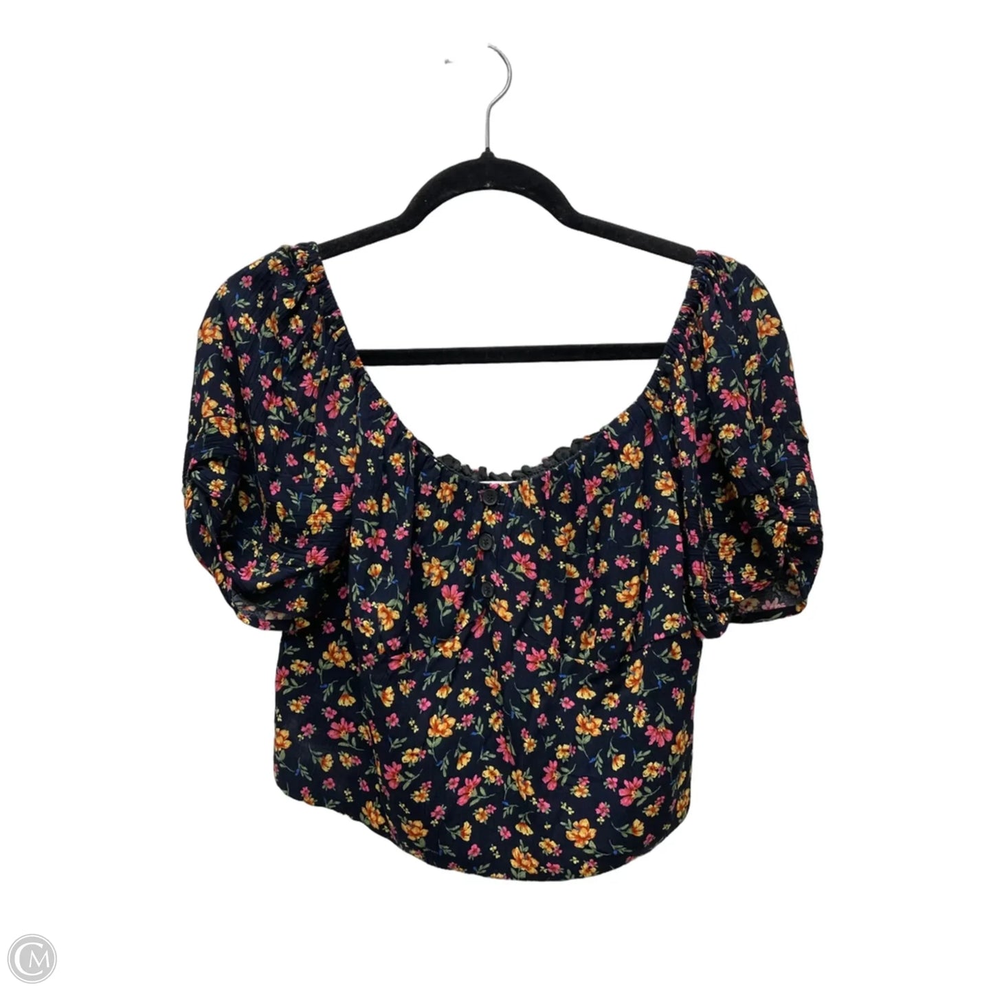 Top Short Sleeve By Clothes Mentor In Floral Print, Size: M