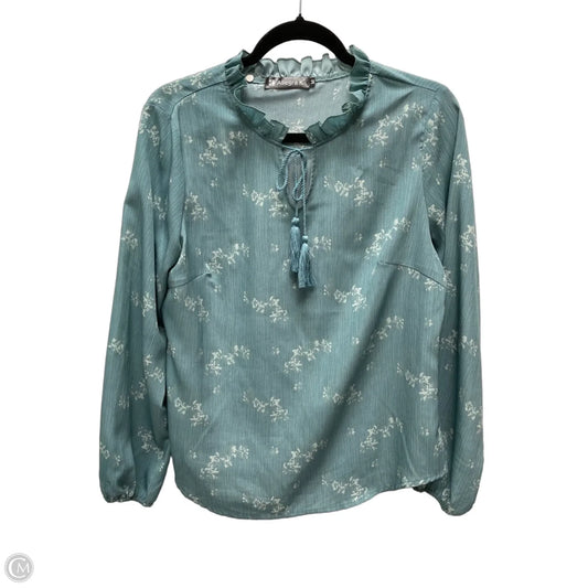 Blouse Long Sleeve By Allegra K In Multi-colored, Size: M