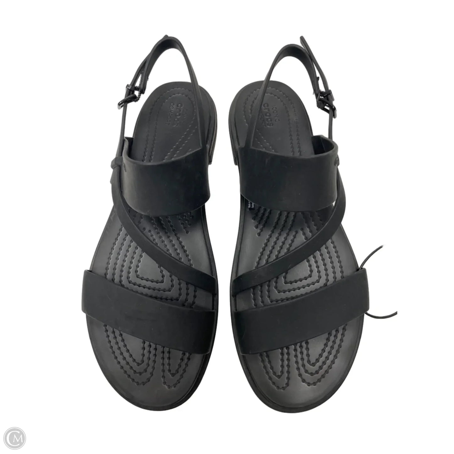 Sandals Flats By Crocs In Black, Size: 10