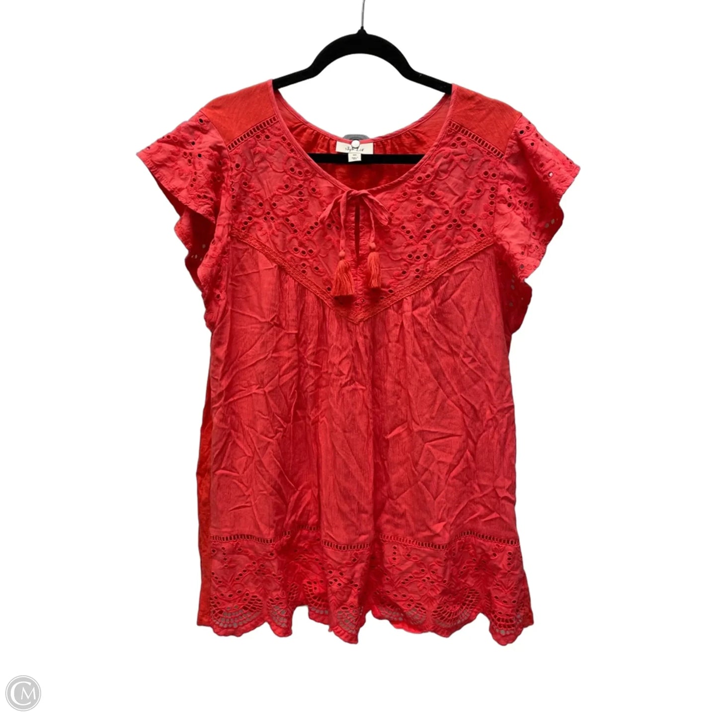 Top Short Sleeve By Style And Company In Red, Size: 2x