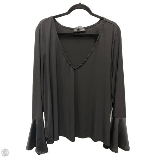 Blouse Long Sleeve By Eloquii In Black, Size: 4x