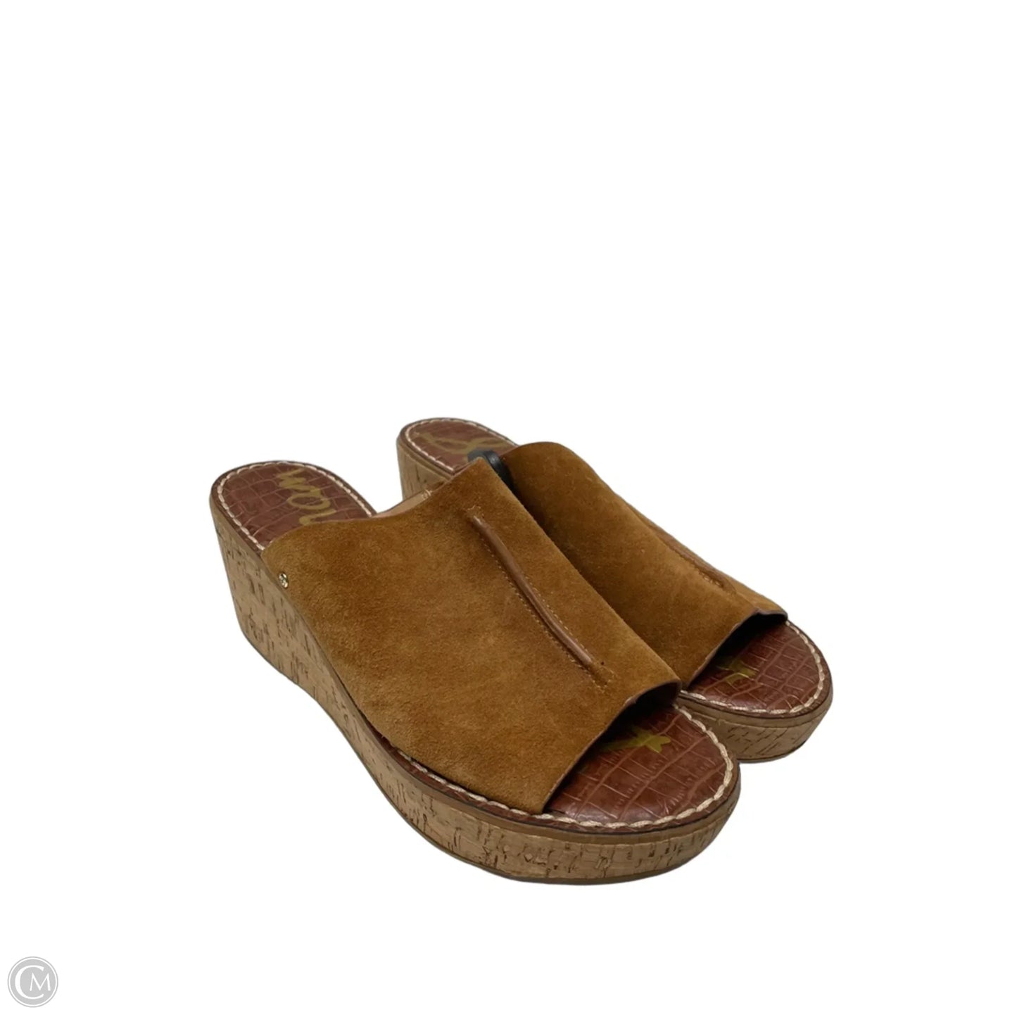 Sandals Heels Wedge By Sam Edelman In Brown, Size: 9.5