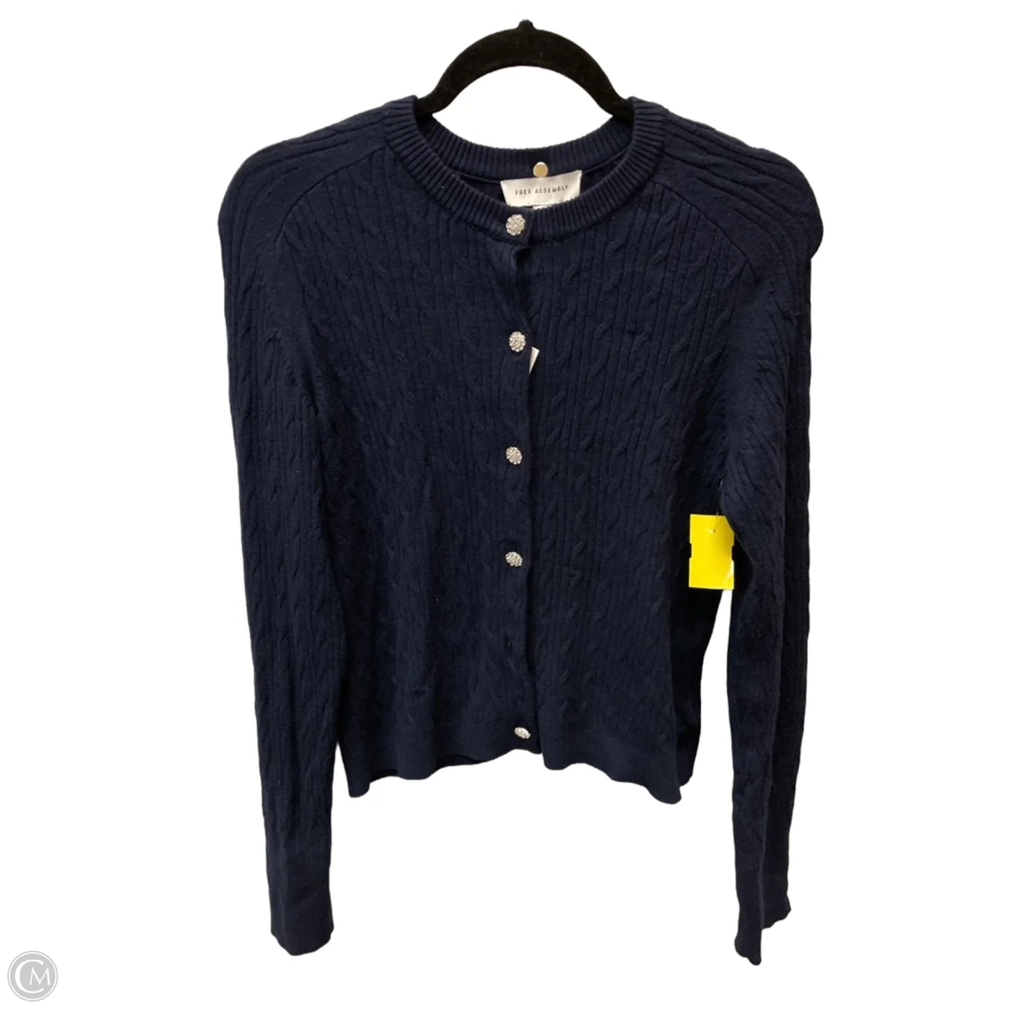 Sweater Cardigan By Free Assembly In Navy, Size: M