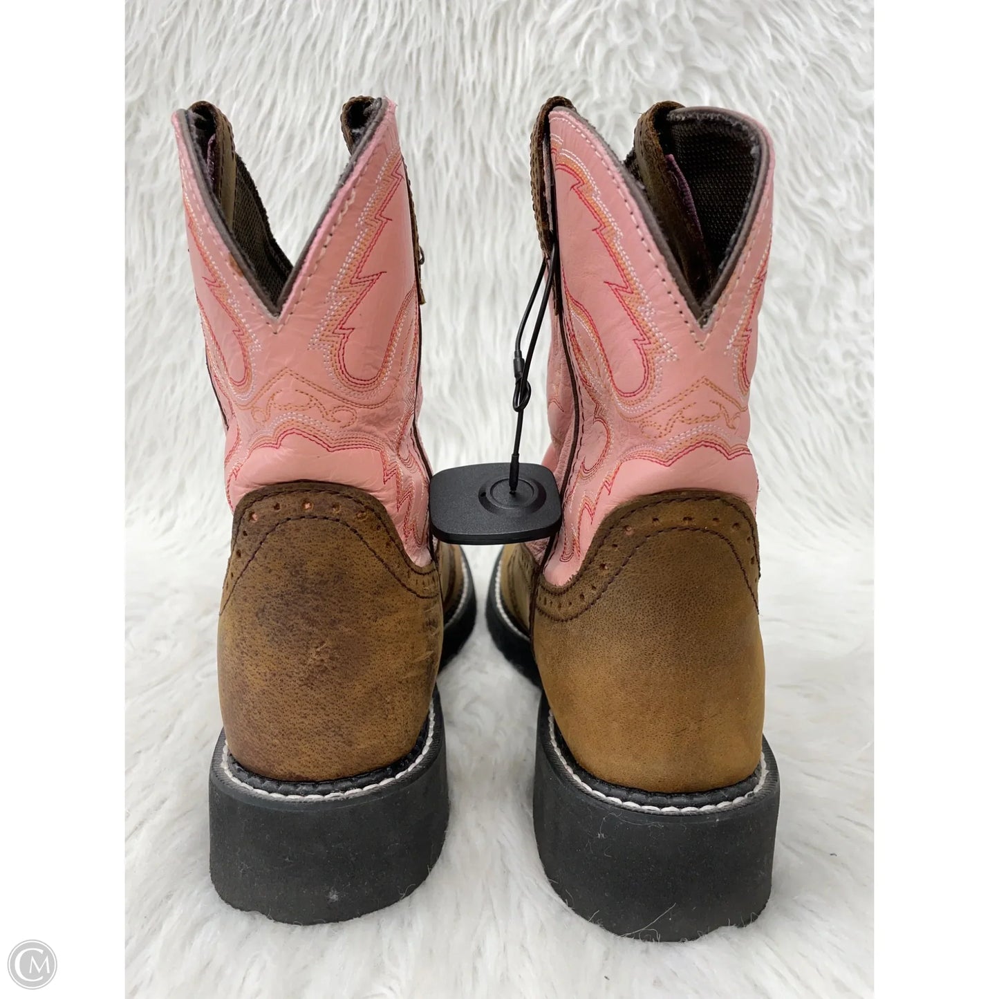 Boots Western By Justin In Brown & Pink, Size: 9
