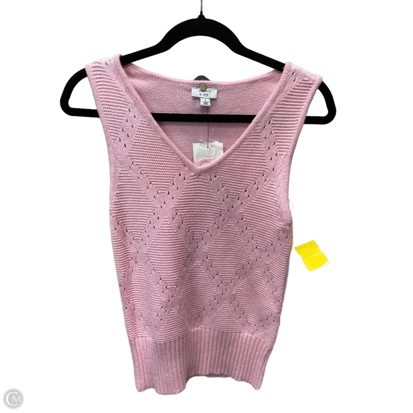 Vest Sweater By Crown And Ivy In Pink, Size: S