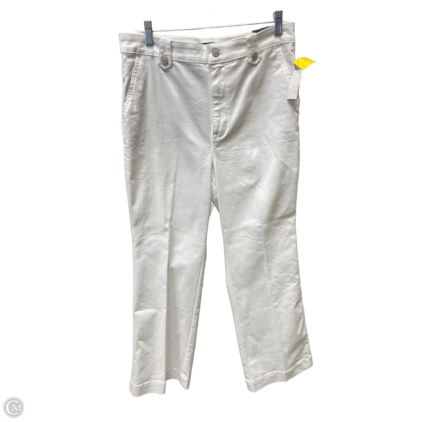 Jeans Straight By Talbots In White Denim, Size: 12p