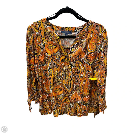 Top 3/4 Sleeve By Rachel Roy In Floral Print, Size: 1x