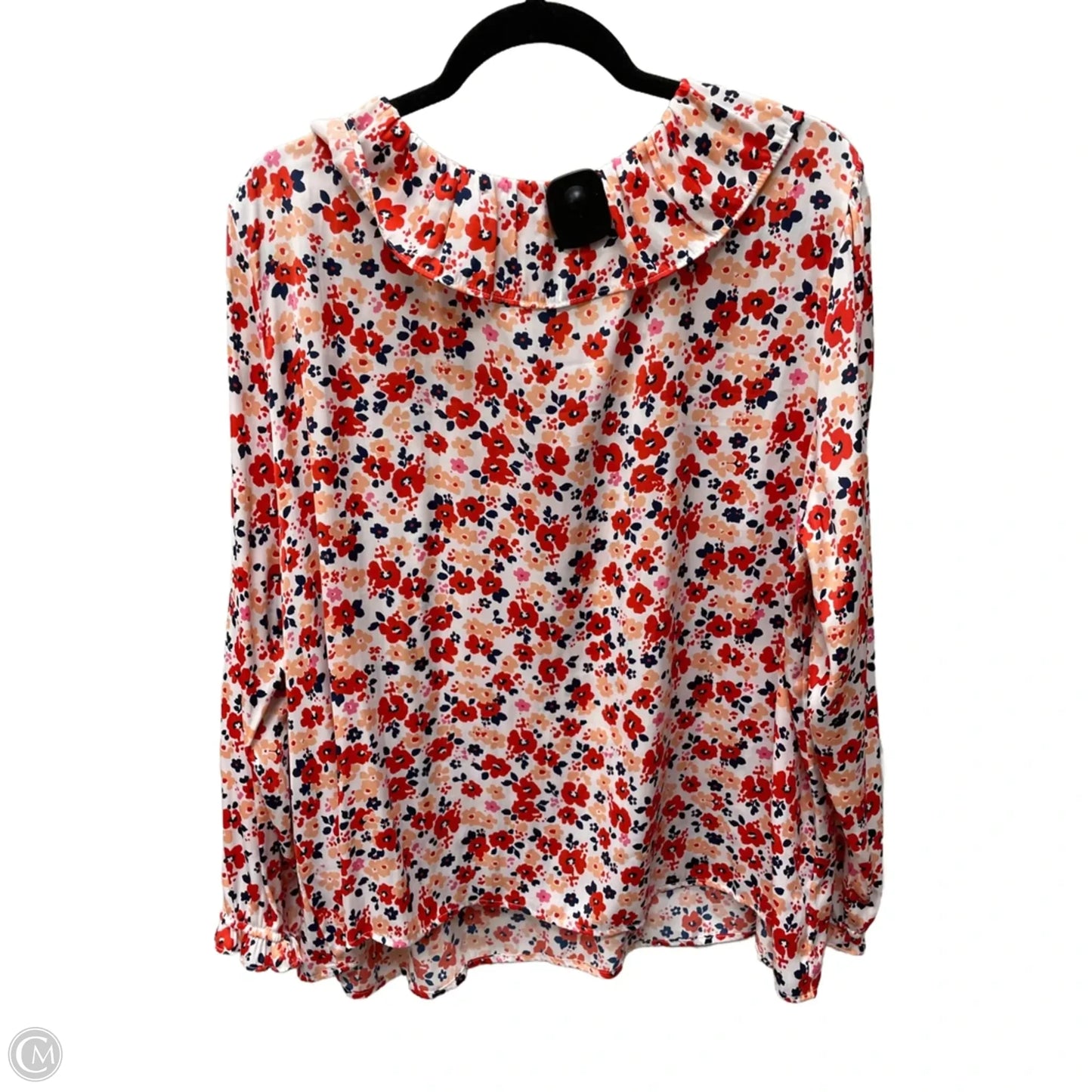 Blouse Long Sleeve By Croft And Barrow In Floral Print, Size: 2x