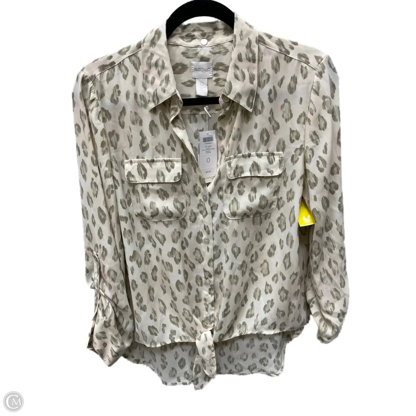 Blouse Long Sleeve By Chicos In Animal Print, Size: S