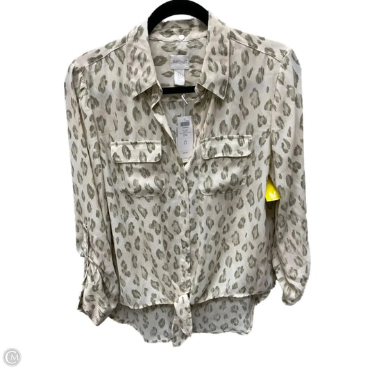 Blouse Long Sleeve By Chicos In Animal Print, Size: S