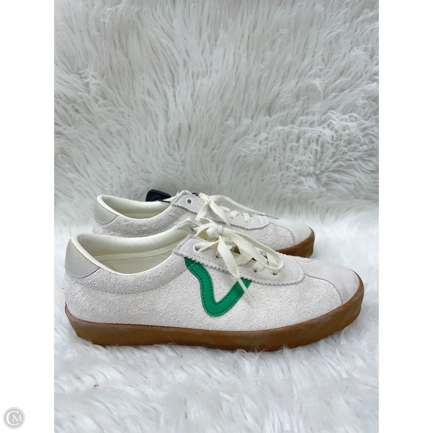 Shoes Sneakers By Vans In Green & White, Size: 9